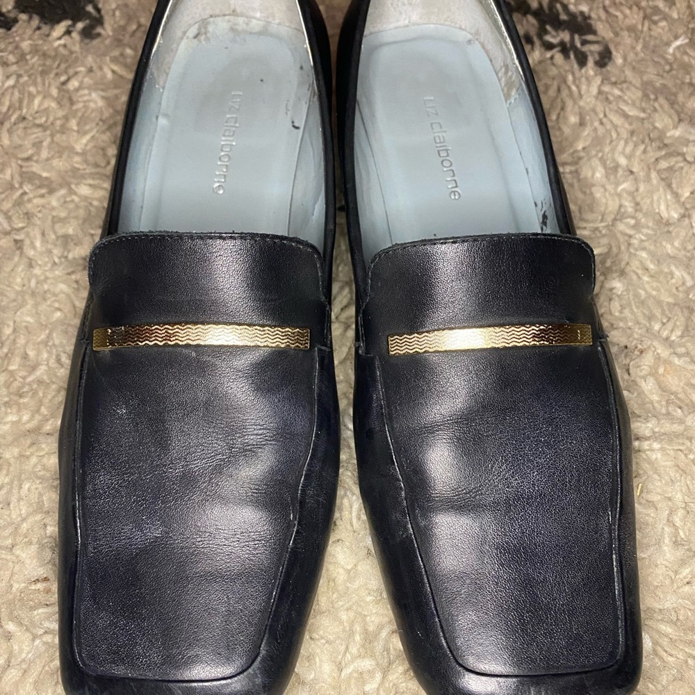 Liz Claiborne Black Leather Loafers